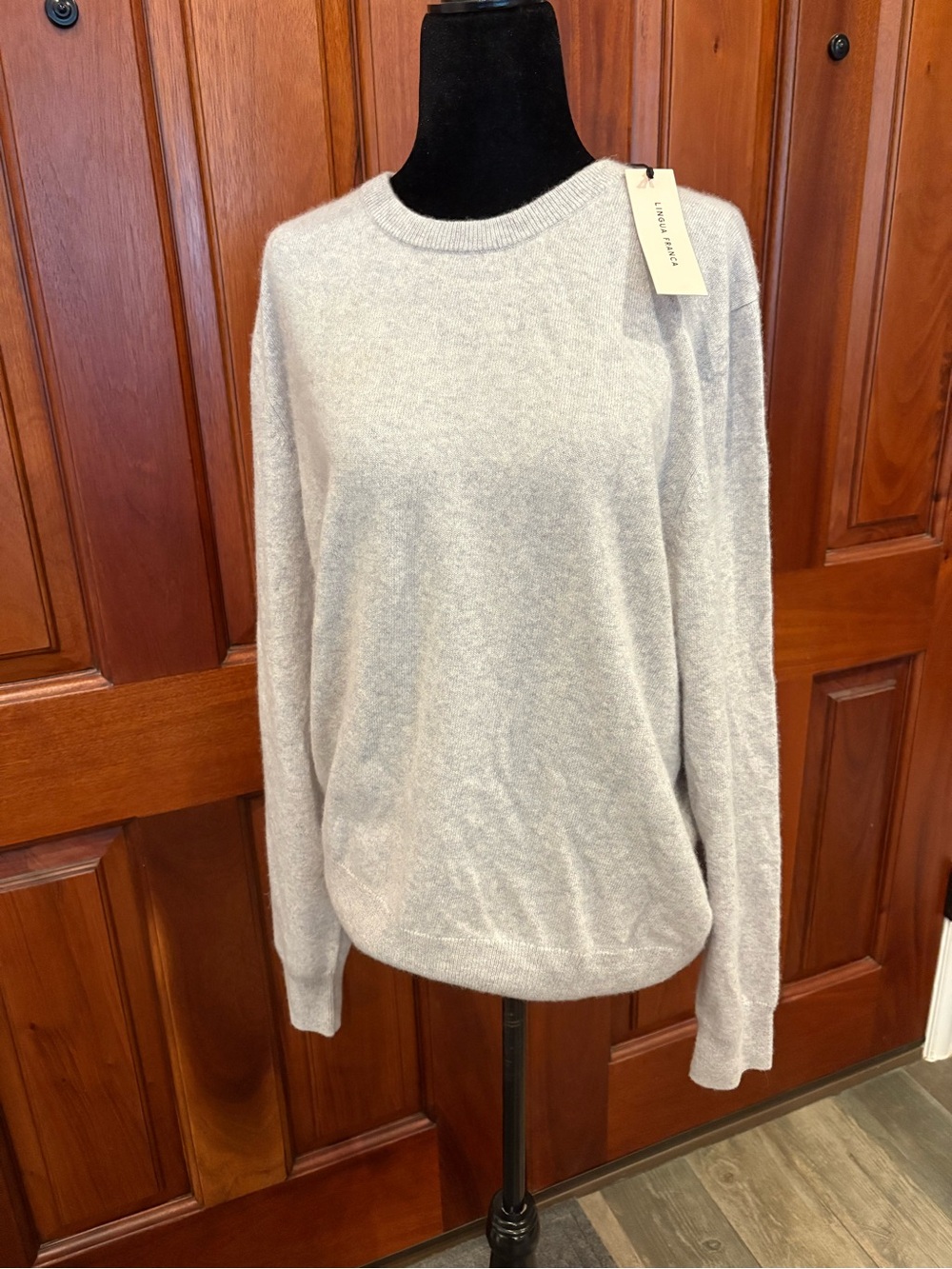 Lingua Franca NWT New 100% Cashmere Sweater Smoke/gray Crewneck Men’s M